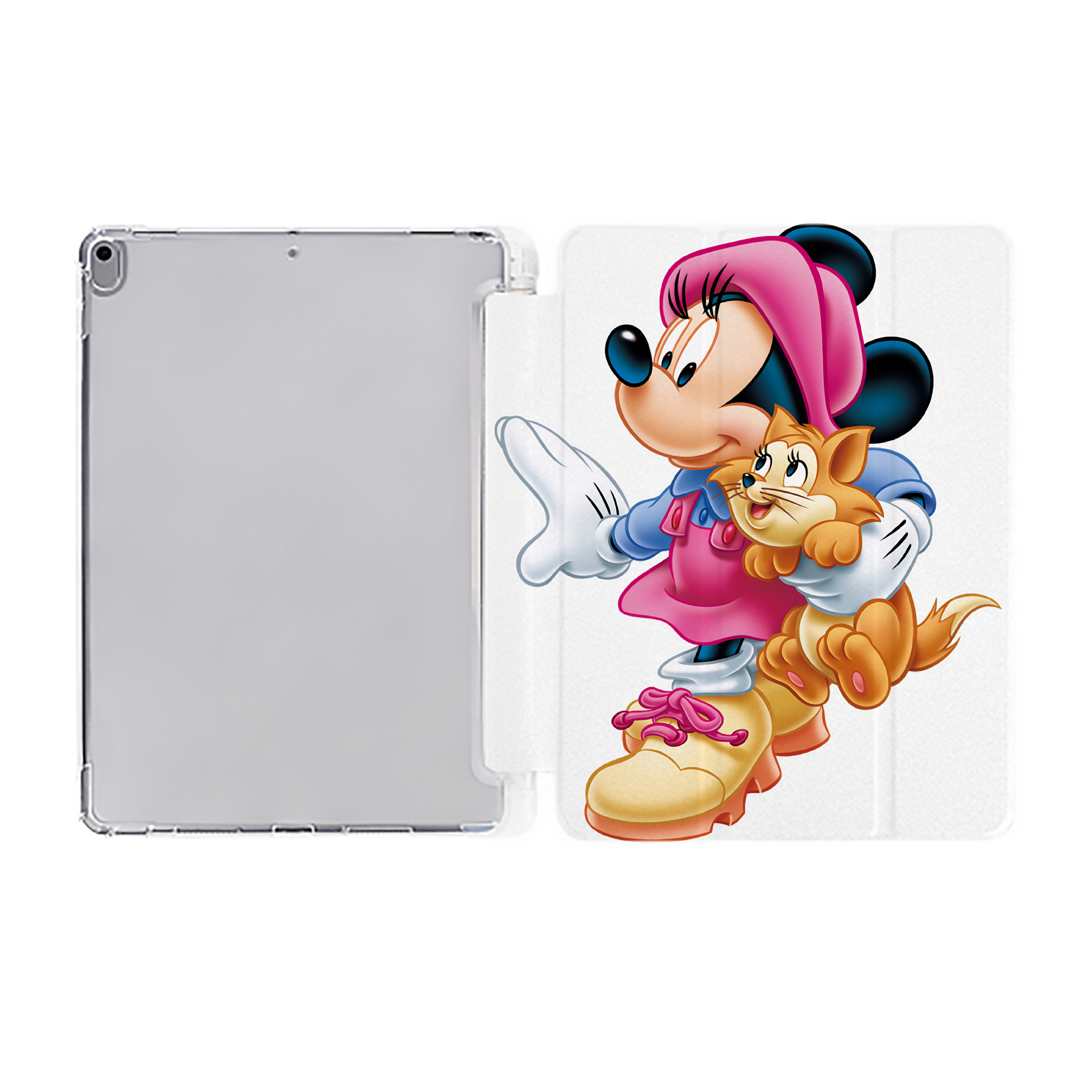 （画像用） ミッキーマウス Mickey Mouse IPad ケース ペン収納付き 三つ折りスタンド PUレザー×シリコン 対応機種9.5/10.5/10.9インチ